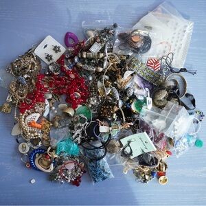 Junk Jewelry Accessory Lot 4+ Lbs NOT Wearable Harvest Broken Craft Upcycle Art